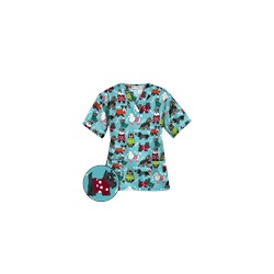 UA Best Dressed Pooch Amazing Aqua Print Scrub Top