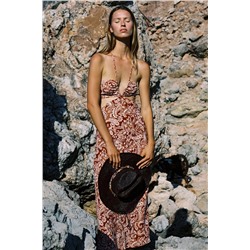 PRINTED MIDI DRESS WITH CUT OUT DETAIL