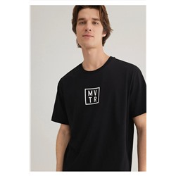Mavi MVTR Baskılı Siyah Tişört Loose Fit / Bol Rahat Kesim 0612004-900