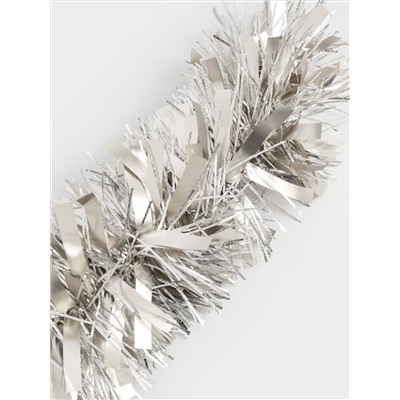 Гирлянда декоративная, 2 м, мишура, серебристая, New year