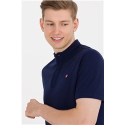 Erkek Lacivert Hakim Yaka Tişört