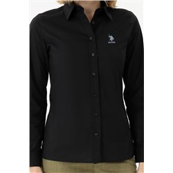 Kadın Siyah Uzun Kollu Basic Gömlek