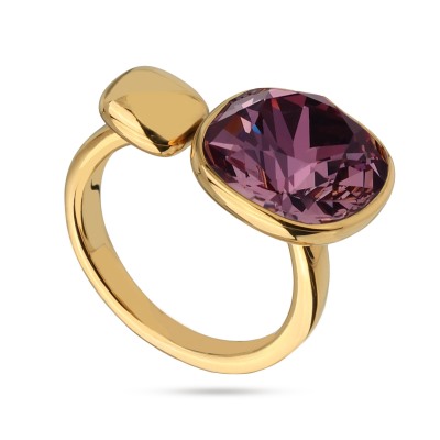 Кольцо Триумф (кристаллы SW бургунди 12мм; покрытие золото), Есть комплект