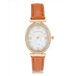 LADIES BROWN EMBOSSED STRAP WATCH