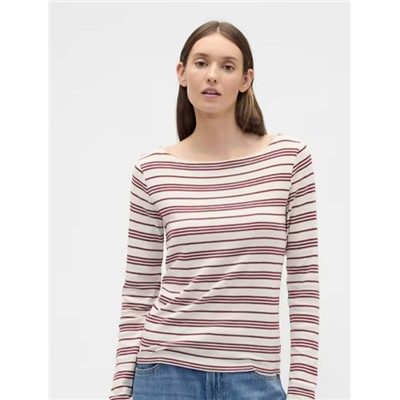 Modern Ribbed Boatneck T-Shirt