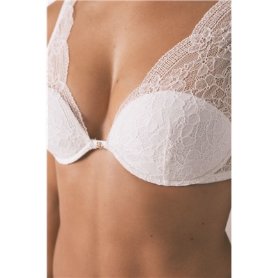 Sujetador INTUITIVE  halter relleno encaje blanco