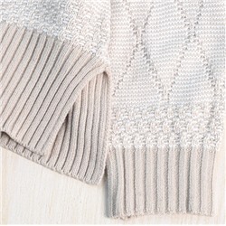 Женский хлопковый ромбовидный свитер с круглым вырезом