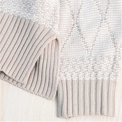 Женский хлопковый ромбовидный свитер с круглым вырезом