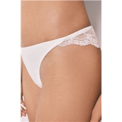 Braga clásica microfibra y encaje blanca