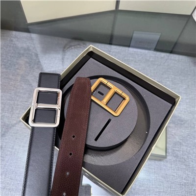 Мужской двухсторонний ремень с двумя пряжками ТОМ ФОР*Д