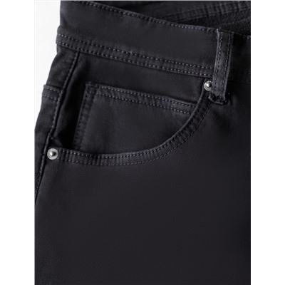 Джинсы классического кроя из эластичного денима на ФЛИСЕ