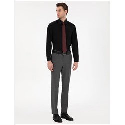 Siyah Slim Fit Uzun Kollu Basic Gömlek