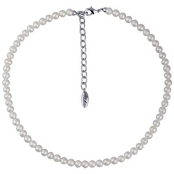 Колье (жемчуг белый 5-6мм; покрытие родий) 38-45см