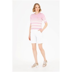 Kadın Manolya Bisiklet Yaka Kazak