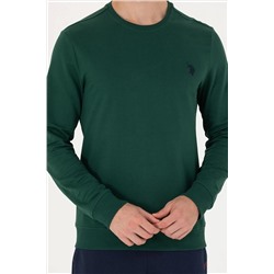 Erkek Yeşil Bisiklet Yaka Sweatshirt