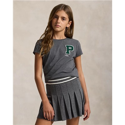 Cotton Jersey Letterman Tee Save your Wishlist Girls 7-16