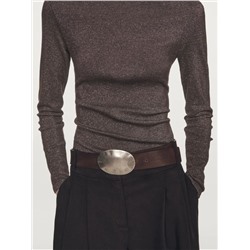 Женский лонгслив с металлизированной нитью МАССИМО Д