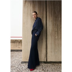 Jeans wideleg tiro alto rinse wash