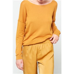 Кружевная горчичная футболка