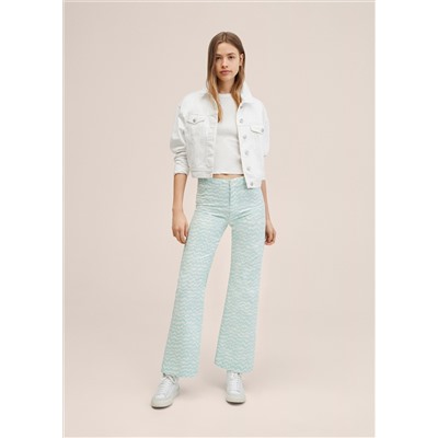 Pantalón recto estampado ondas