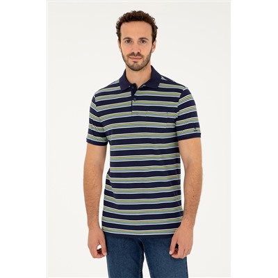 Erkek Regular Fit Polo Yaka Lacivert Tişört