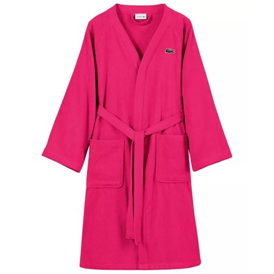 Lacoste Home Logo Patch 100% Cotton Pique Bath Robe