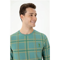 Erkek Mint Bisiklet Yaka Sweatshirt