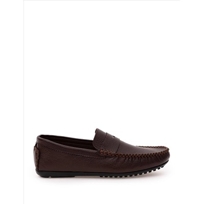 Kahverengi Kauçuk Taban %100 Deri Loafer Ayakkabı