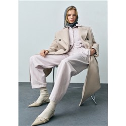 Pantalón wideleg costuras decorativas