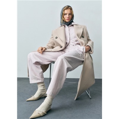 Pantalón wideleg costuras decorativas