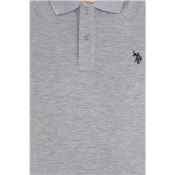 Erkek Gri Melanj Basic Polo Yaka Tişört