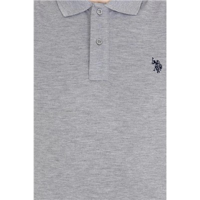 Erkek Gri Melanj Basic Polo Yaka Tişört