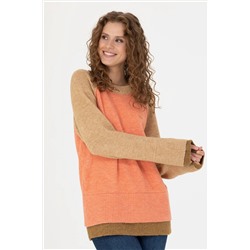 Kadın Somon Bisiklet Yaka Kazak