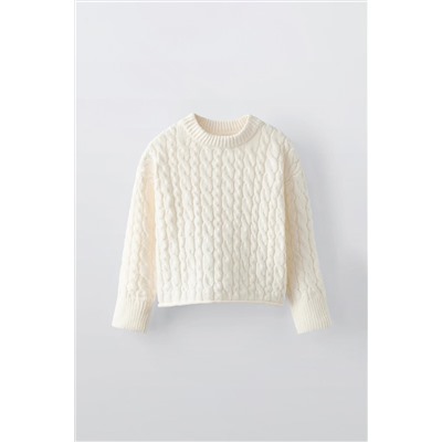CABLE-KNIT CHENILLE SWEATER