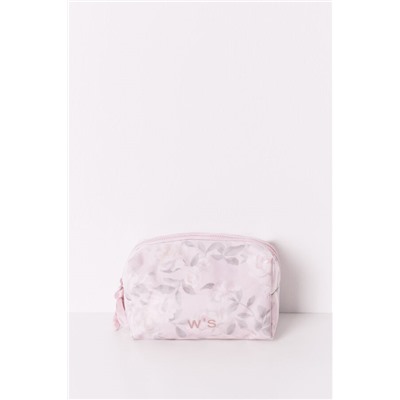 Neceser mediano estampado flores rosa