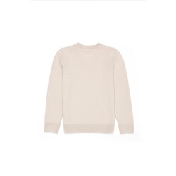 Kız Çocuk Krem Basic V - Yaka Kazak