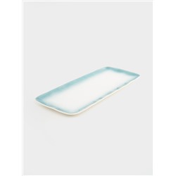 Блюдо, 36x16 см, прямоугольное, голубое, Nuances
