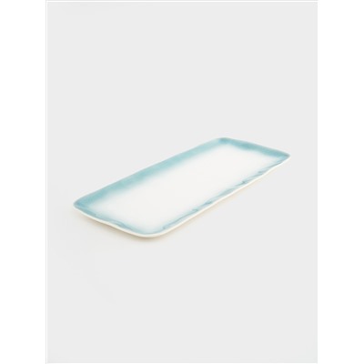 Блюдо, 36x16 см, прямоугольное, голубое, Nuances