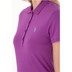 Kadın Menekşe Basic Polo Yaka Tişört