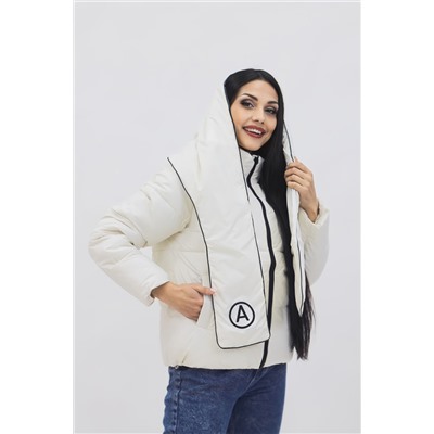 Демисезонная женская куртка весна осень +дутый шарф-косынка 8193