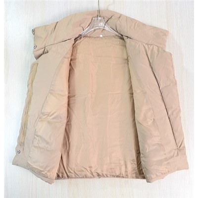 Женский толстый теплый жилет без рукавов с высоким воротом