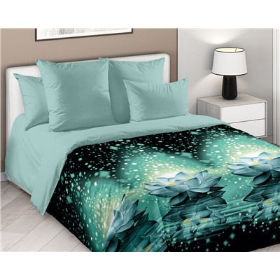 КПБ  Мерцающий лотос 2сп с простыней на резинке  160*200*25, перкаль