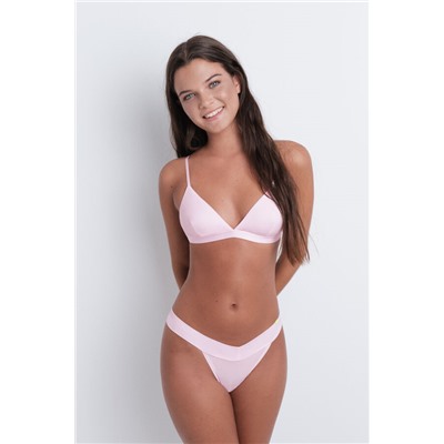 Sujetador triangular microfibra brillo rosa