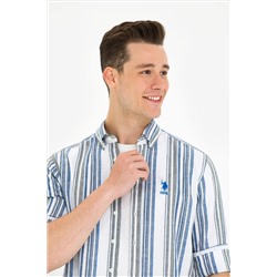 Erkek Saks Uzun Kollu Gömlek