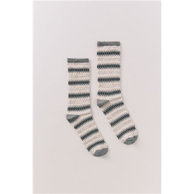 Calcetines largos rombos gris claro