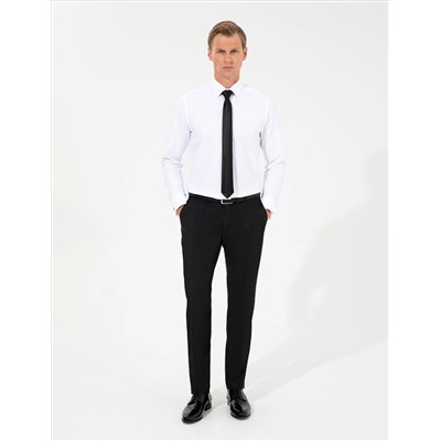 Beyaz Slim Fit Uzun Kollu Basic Gömlek