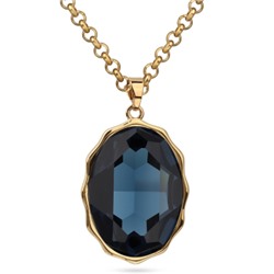 Кулон Сияние (кристаллы SW темно-синие; покрытие золото) 90-95см, Есть комплект