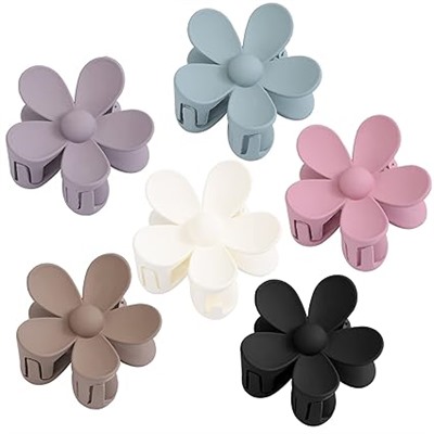 6PCS Hair Clips Set: Matte Large Claw Clips, Cute Daisy Hair Accessories, Non-Slip Strong Hold for Thick/Thin Hair, Christmas Gift for Girls, Oliver Green