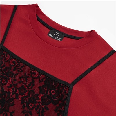 Футболка со съемным топом, Модный тандем (красный 2 в 1)