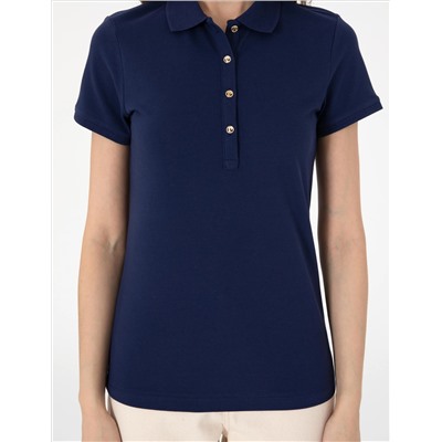 Lacivert Regular Fit Pamuklu Polo Yaka Basic Tişört